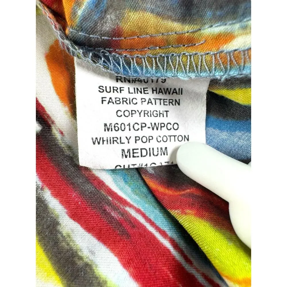 Jams World Shirt Mens M Whirly Pop Hawaiian Surf Aloha Button Up Psychedelic